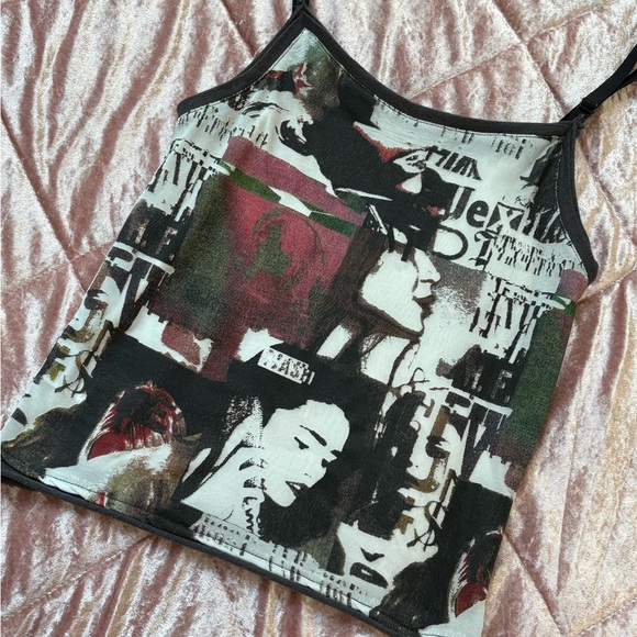 Jaded London Graphic Fitted Tank Top - Picture 2 of 3